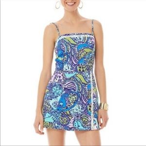 Lilly Pulitzer Jesse Romper Cattitude Cat Blue 6